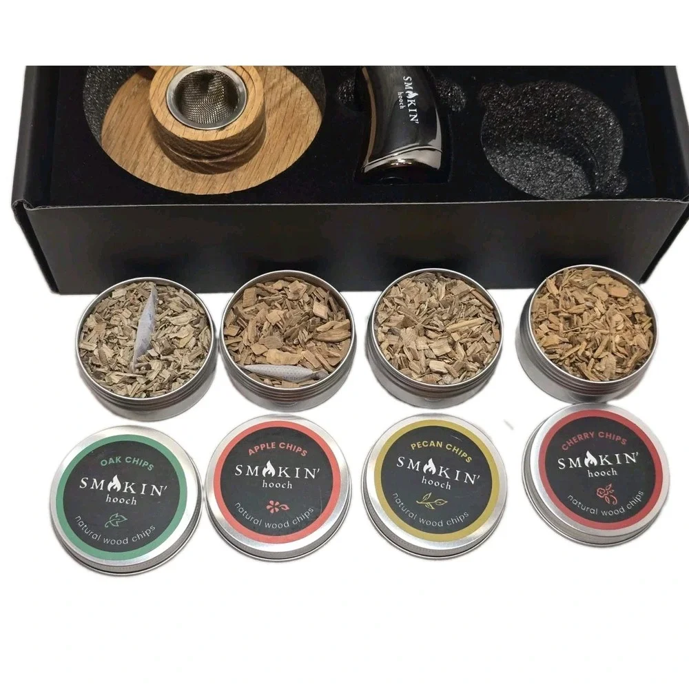 Smokin' Hooch Cocktail Smoker Kit Torch Wood Chips Bourbon Whiskey Gift Set